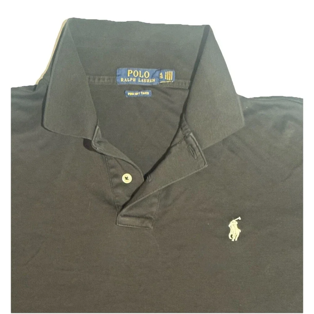 Polo Ralph Lauren Polo Shirt Mens XL Blk Pima Soft Touch Preppy Golf Flesh Pony